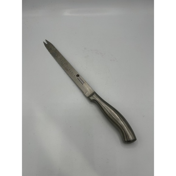 Hessler Worldwide Carving Knife Serrated Edge Forked Tip Stainless Steel Kitchen - Picture 1 of 6